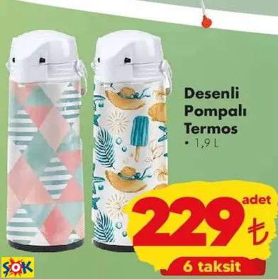 DESENLİ POMPALI TERMOS DESENLİ POMPALI TERMOS